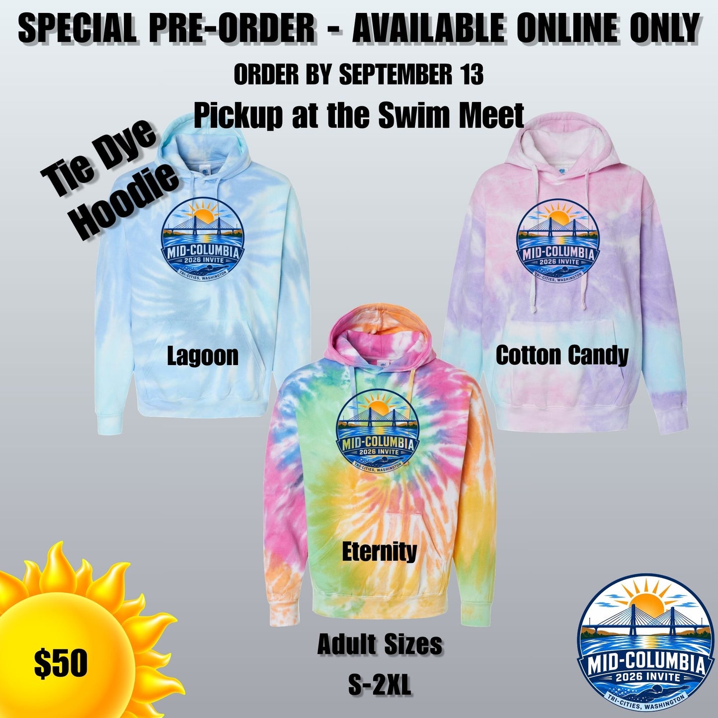 Mid-Columbia Invite 2026 Tie Dye Hoodie