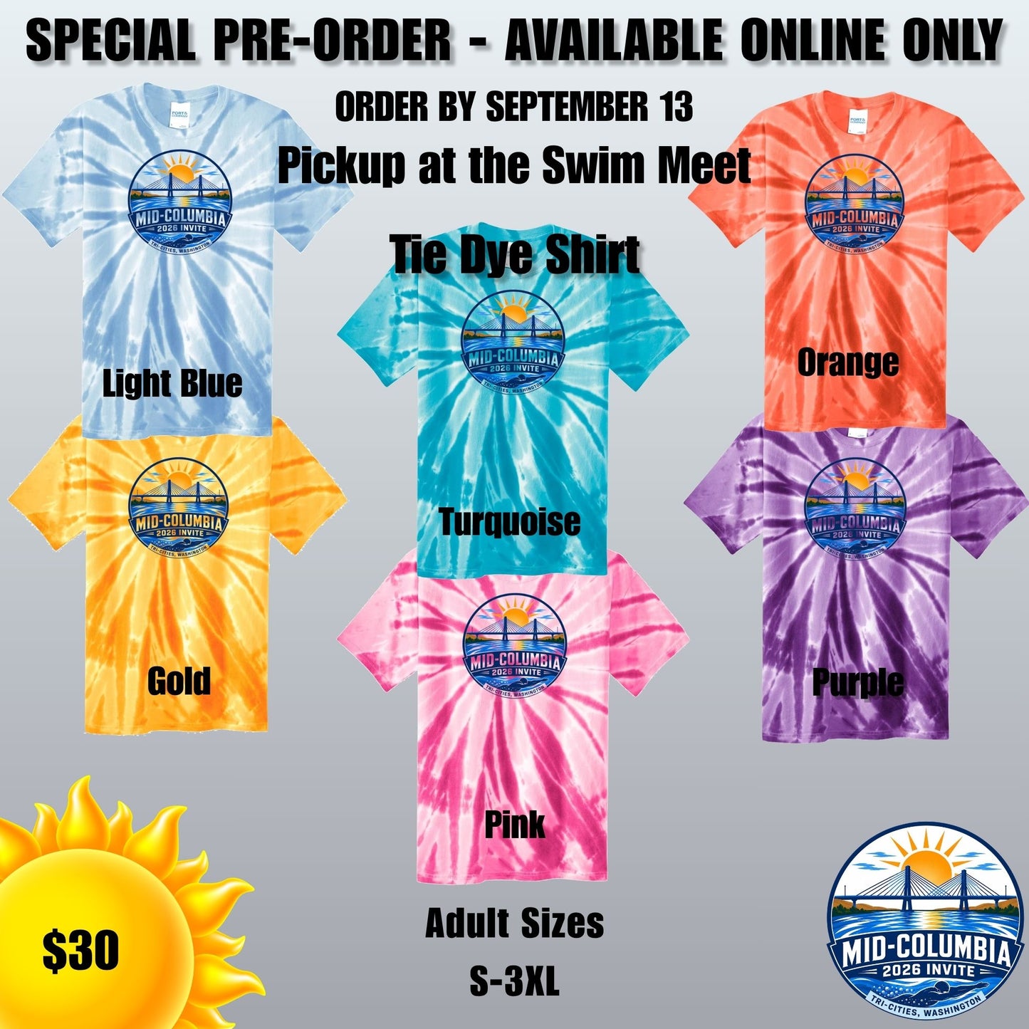 Mid-Columbia Invite 2026 Tie Dye Tee