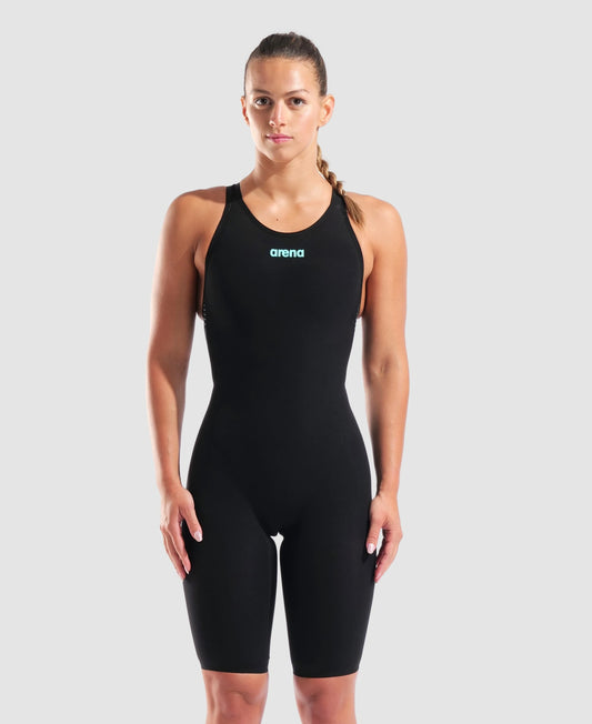 Arena Women's Powerskin Veloce Open Back Tech Suit - Black & Teal